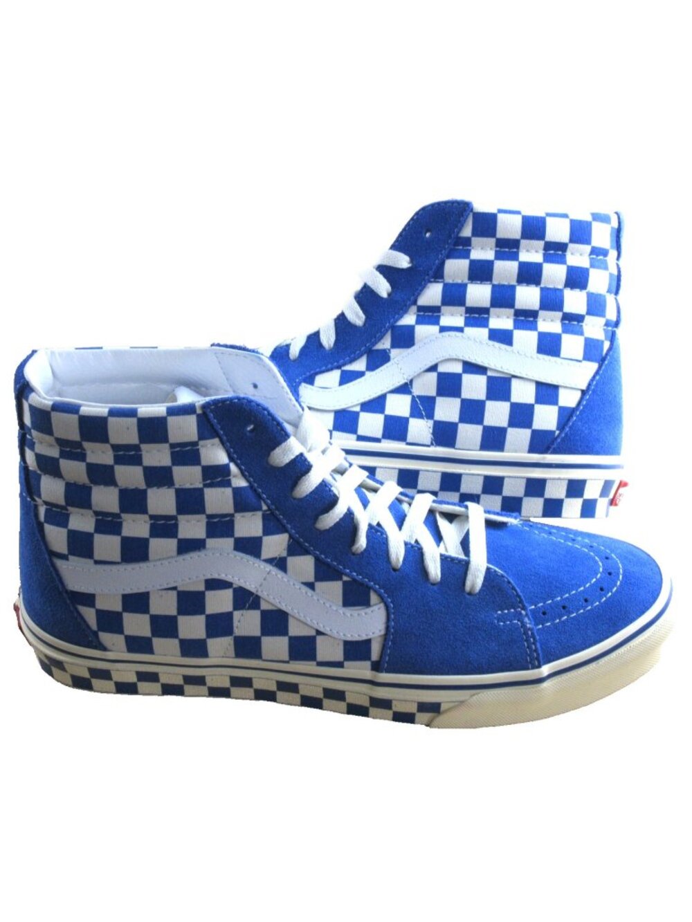 Vans Men's Sk8-Hi Checkerboard Sidewall Classic Blue White shoes Size 11 NEW